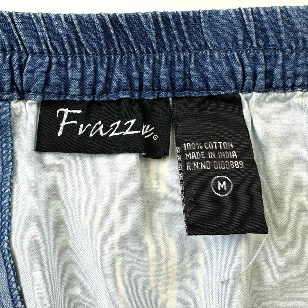 Frazzle Patchwork Diagonal Cut A-Line Cotton Deni… - image 4